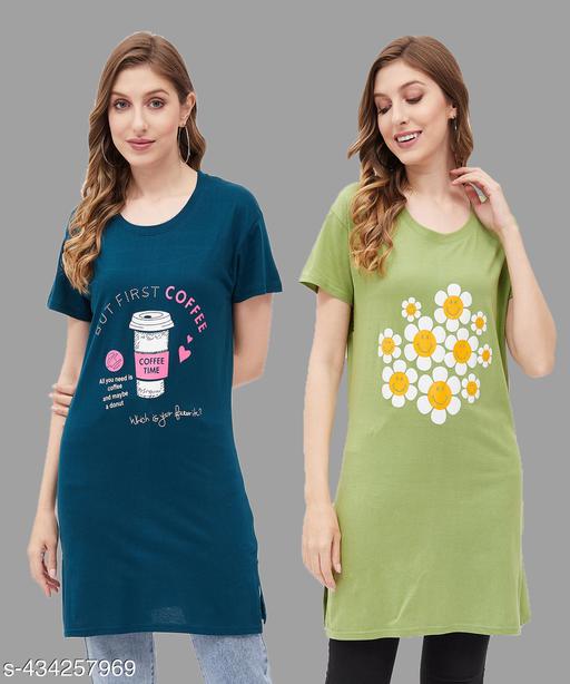 CHRISTY WORLD WOMENS LONG TSHIRTS PACK OF 2 - M Y V E L O R A