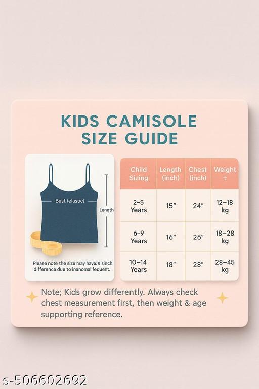 Kids Cotton Camisole Slip | Soft & Breathable Innerwear for Girls | Premium Hosiery Cotton | Comfortable Daily Wear | White Color (Pack of 6) - M Y V E L O R A Online store 
