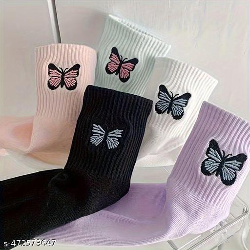 Trendy girls and women New Ankle Length Socks Combo of 5 Pairs(AN) - M Y V E L O R A