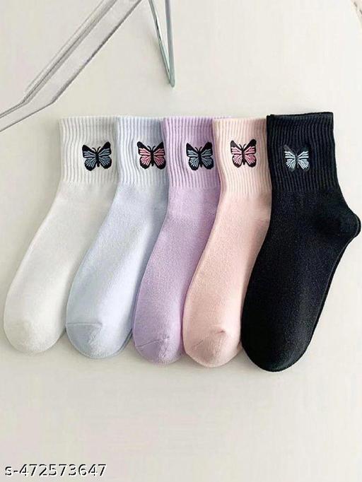 Trendy girls and women New Ankle Length Socks Combo of 5 Pairs(AN) - M Y V E L O R A