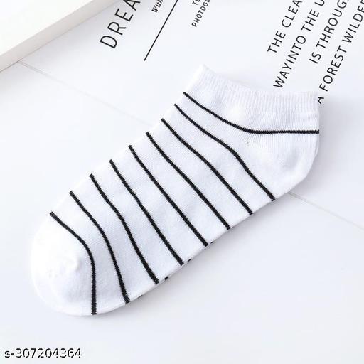 Fashionable Women Ankle Socks Stripe Pack Of 5 Pairs - M Y V E L O R A
