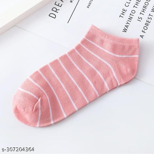 Fashionable Women Ankle Socks Stripe Pack Of 5 Pairs - M Y V E L O R A
