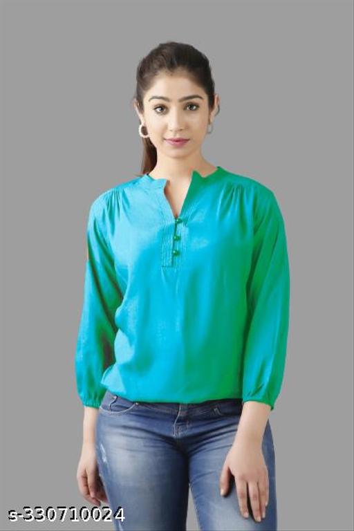 women stylish modern top sky blue for women and girls  - M Y V E L O R A