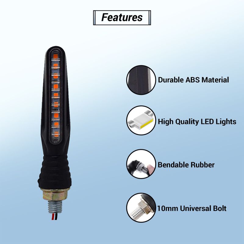 Autofledge front, rear, side led indicator light for universal for bike universal for bike - M Y V E L O R A Online store 