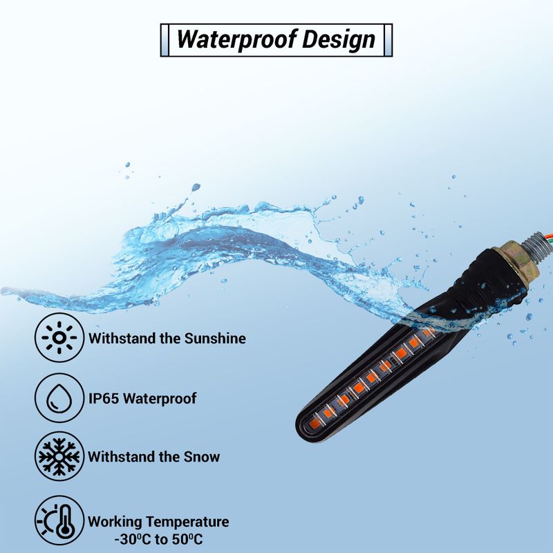 Autofledge front, rear, side led indicator light for universal for bike universal for bike - M Y V E L O R A Online store 