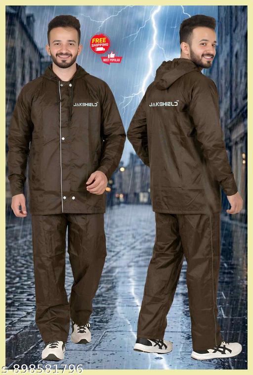 JAKSHIELD Men’s Premium Waterproof Raincoat with Hood and Pant | High-Quality Polystar suit for Bike Riding, Outdoor & Travel | Double Layer Protection Rain - M Y V E L O R A