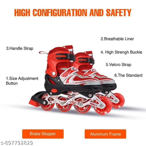 Kids Roller Skates Inline Adjustable Size LED Wheels Skating Shoes for Boys Girls - M Y V E L O R A Online store 
