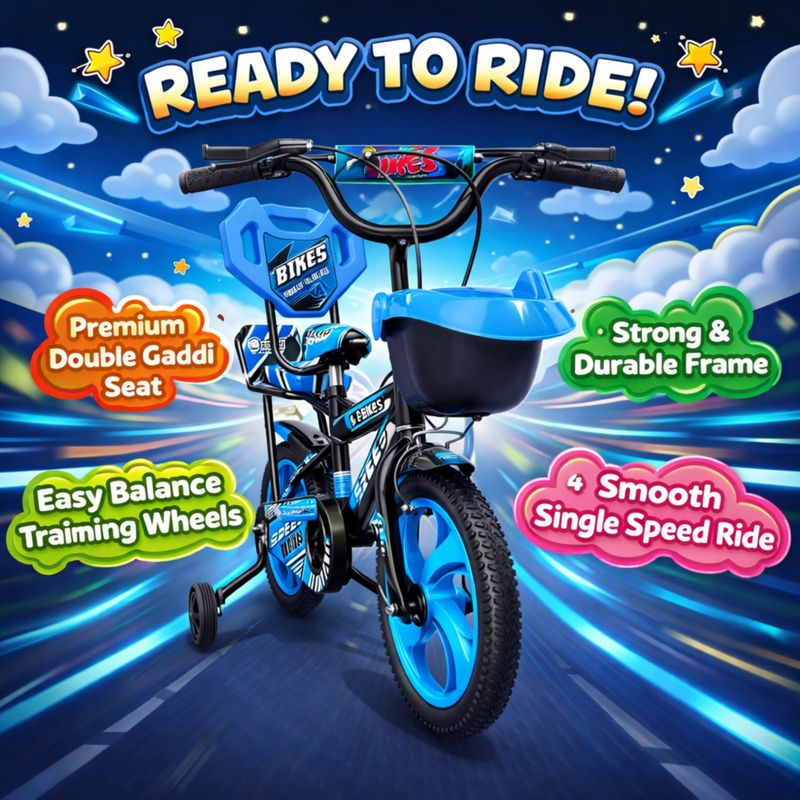 Abc amol bicycle components premium quality double gaddi cycle for kids, color 14 t (inch) road cycle - M Y V E L O R A Online store 