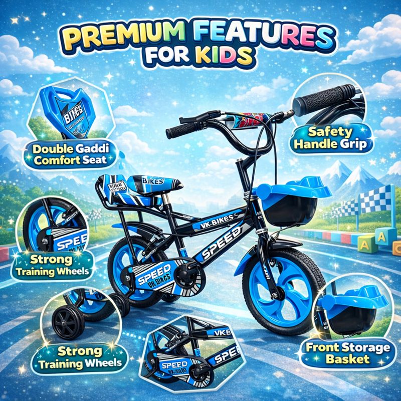 Abc amol bicycle components premium quality double gaddi cycle for kids, color 14 t (inch) road cycle - M Y V E L O R A Online store 