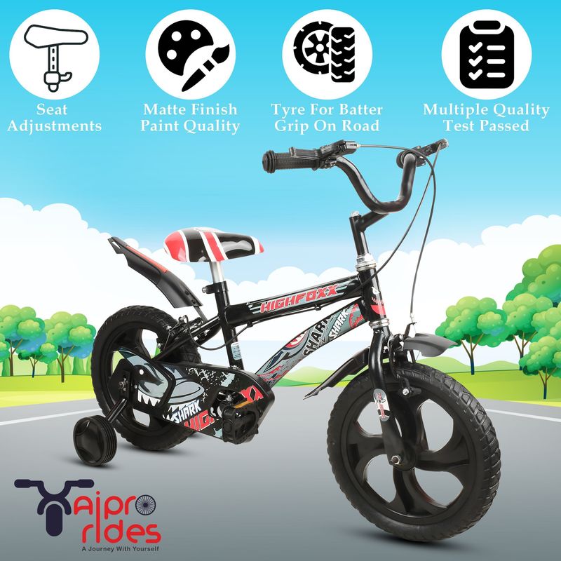 Xaipro rides 14t shark bmx red cycle for 2 to 5 years kids 14 t (inch) bmx cycle - M Y V E L O R A Online store 