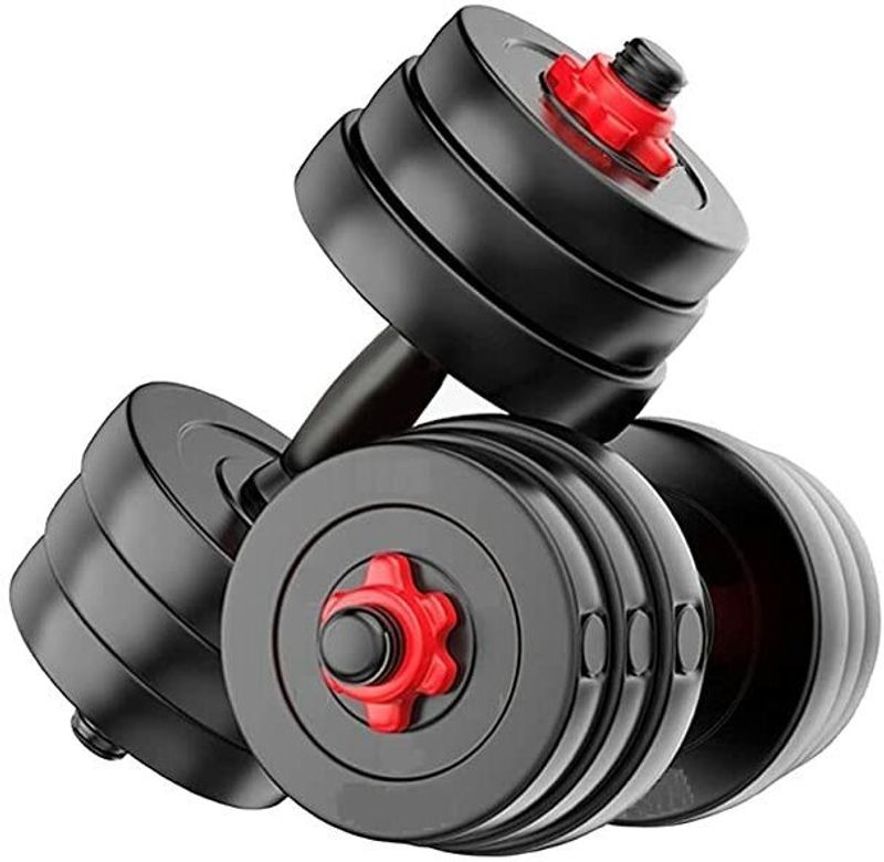 Jasmine dumbbells, 10kg pvc dumbbells set, adjustable weight plates adjustable dumbbell - M Y V E L O R A Online store 