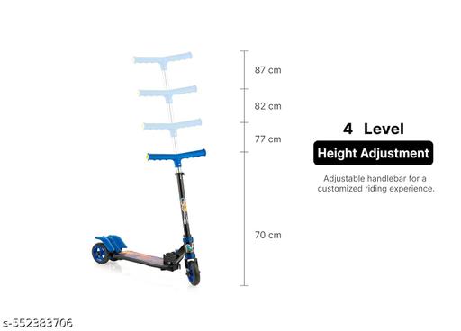 (BLUE) Skate Scooter/ Street Rider / Kick Scooter for Kids & Children’s: 4 step Adjustable Heights, Foldable, 3 PVC Wheels with Unique Brakes, Ideal for Ages 3+, Supports Up to 80 kg, Fun & Enjoyment for kids (BLUE) - M Y V E L O R A Online store 
