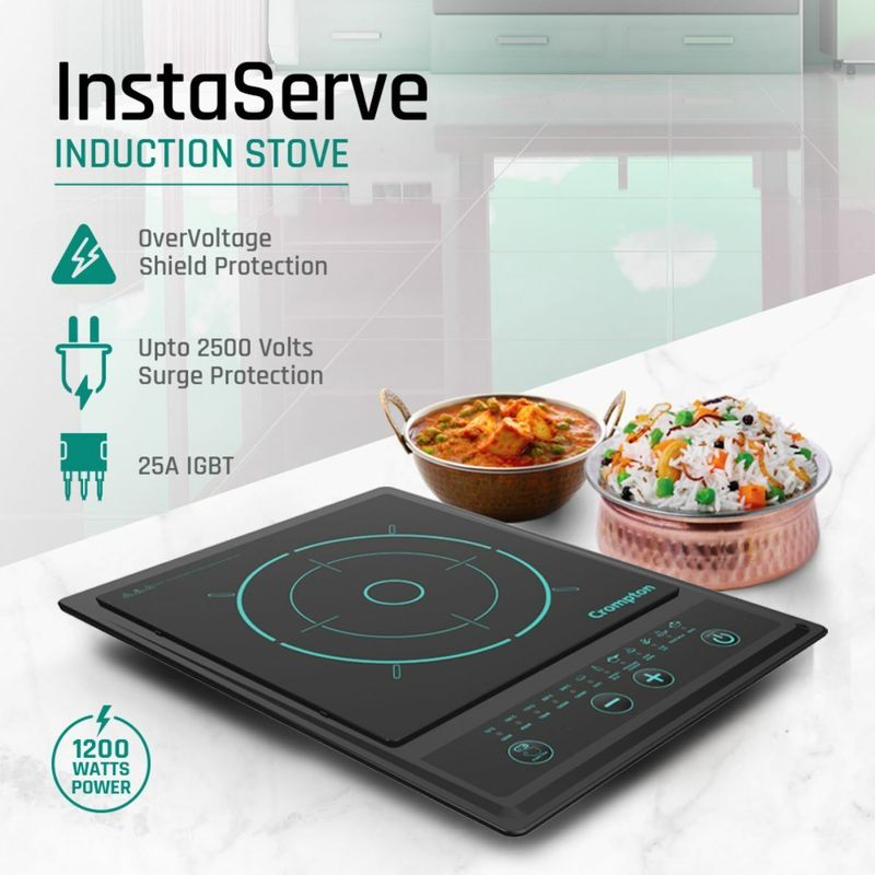 Crompton 1200 w induction cooktop push button - M Y V E L O R A Online store 