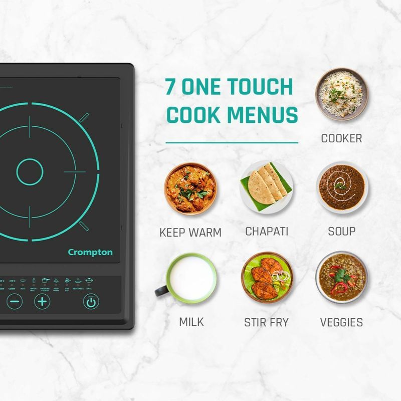 Crompton 1200 w induction cooktop push button - M Y V E L O R A Online store 