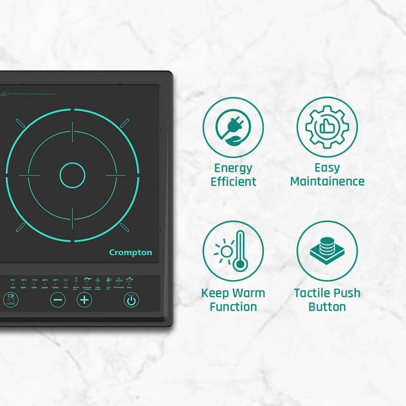 Crompton 1200 w induction cooktop push button - M Y V E L O R A Online store 