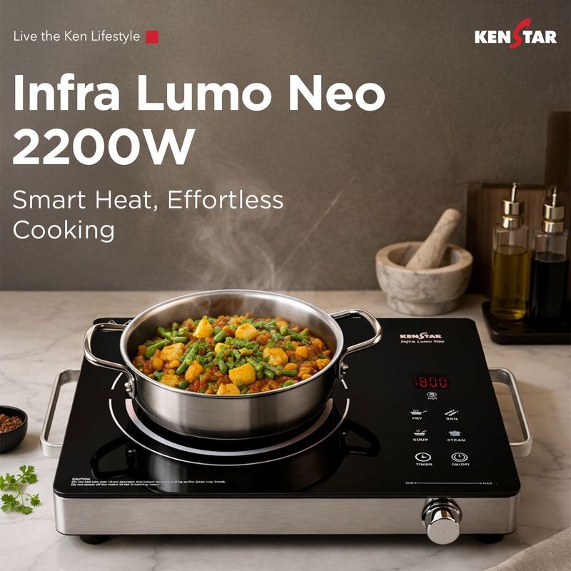 Kenstar 2200 w infrared cooktop touch panel - M Y V E L O R A Online store 