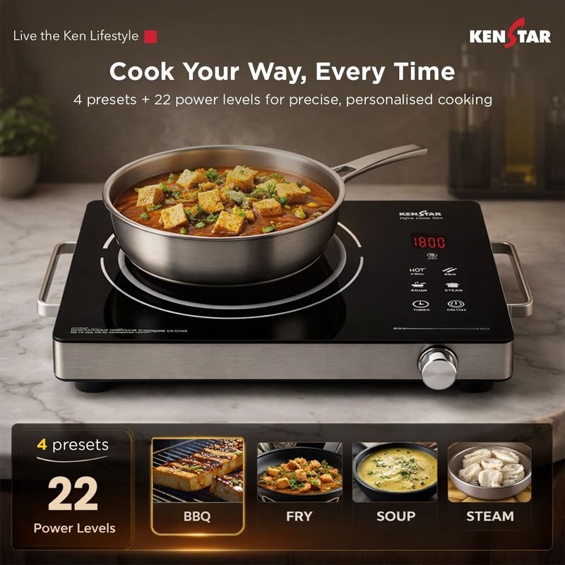 Kenstar 2200 w infrared cooktop touch panel - M Y V E L O R A Online store 