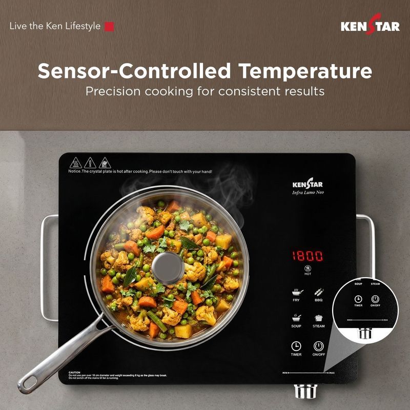 Kenstar 2200 w infrared cooktop touch panel - M Y V E L O R A Online store 