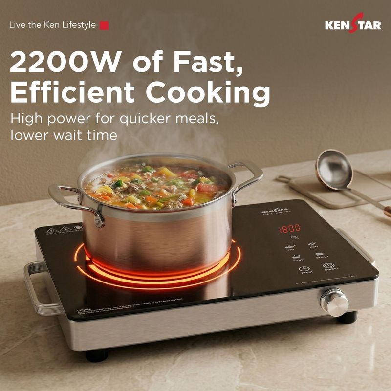 Kenstar 2200 w infrared cooktop touch panel - M Y V E L O R A Online store 