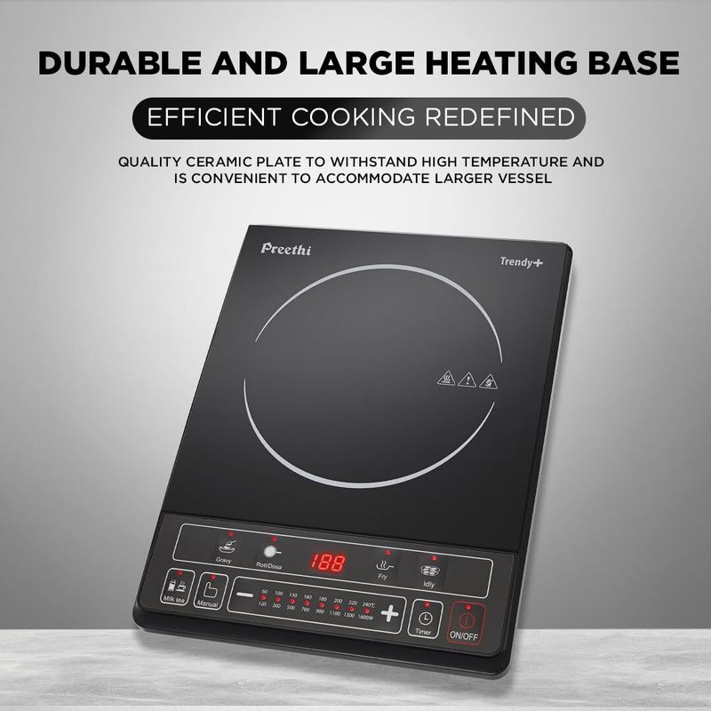 Preethi 1600 w induction cooktop push button - M Y V E L O R A Online store 