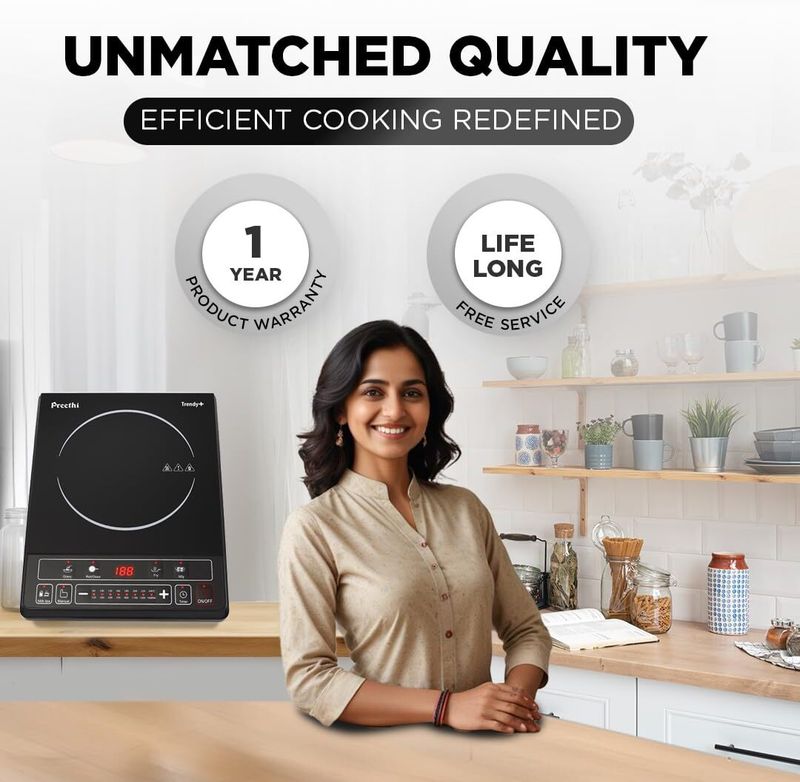 Preethi 1600 w induction cooktop push button - M Y V E L O R A Online store 