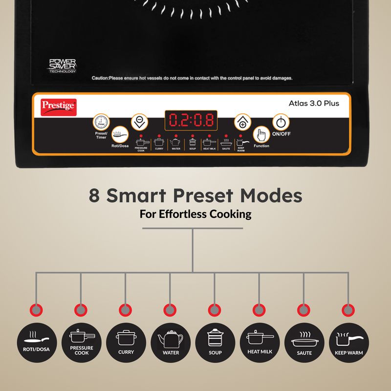 Prestige 1600 w induction cooktop push button - M Y V E L O R A Online store 