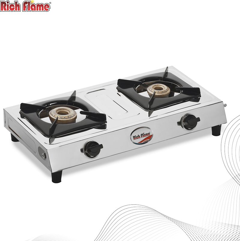 Rich flame stainless steel manual gas stove - M Y V E L O R A Online store 