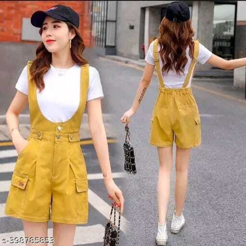 Usk collections women green, white dungaree - M Y V E L O R A