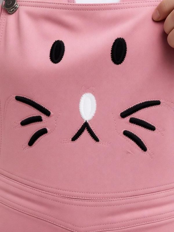 Tiara world women pink, white dungaree - M Y V E L O R A
