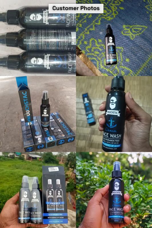 Muuchstac muuchstac ocean fights acne & pimple, skin whitening & brightening, (pack of 3) men all skin types face wash - M Y V E L O R A
