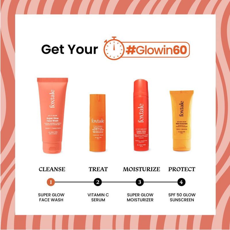 Foxtale vitamin c super glow with papaya enzyme, reduces tan, boosts glow  men & women all skin types face wash - M Y V E L O R A