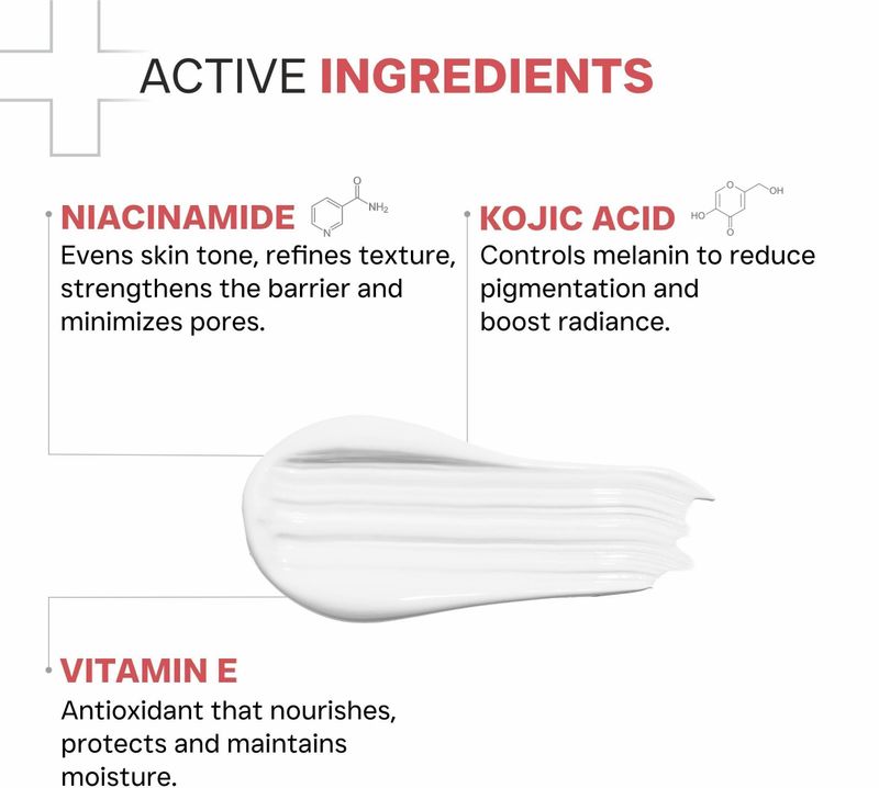 Dermatouch bright & even tone  with niacinamide, vitamin e and kojic acid men & women all skin types face wash - M Y V E L O R A