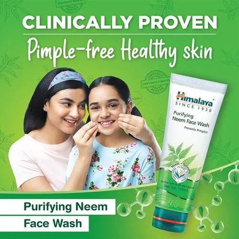 Himalaya purifying neem  (200ml) men & women all skin types face wash - M Y V E L O R A