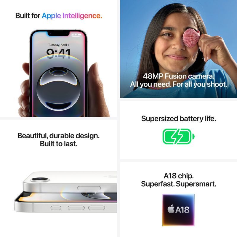 Apple iphone 16 plus (white, 256 gb) - M Y V E L O R A