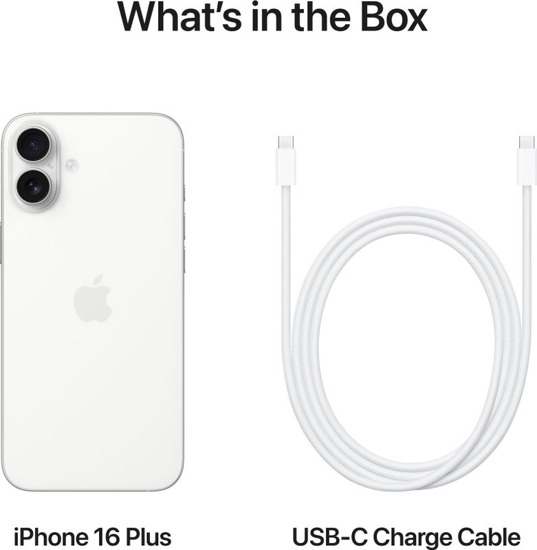 Apple iphone 16 plus (white, 256 gb) - M Y V E L O R A