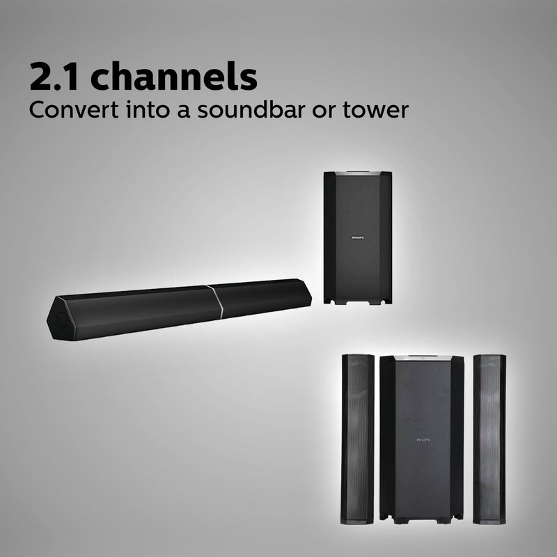 Philips mms8085b/94 convertible 80 w bluetooth home audio speaker - M Y V E L O R A