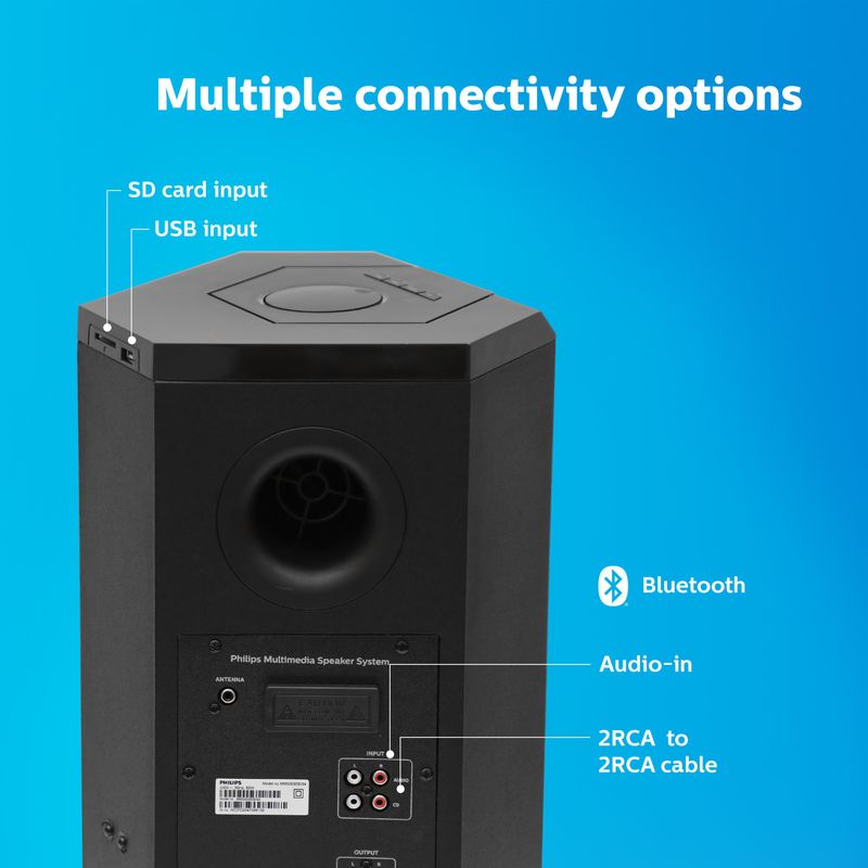 Philips mms8085b/94 convertible 80 w bluetooth home audio speaker - M Y V E L O R A