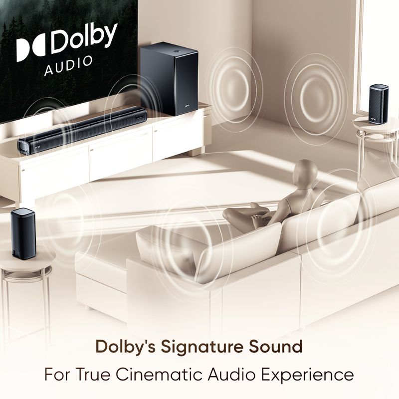 Mivi fort h750 soundbar, 750 watts, dolby audio, 5.1 channel, multi-input & eq modes 750 w bluetooth soundbar - M Y V E L O R A