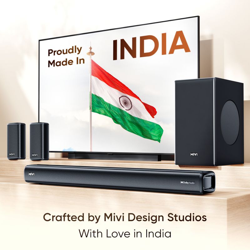 Mivi fort h750 soundbar, 750 watts, dolby audio, 5.1 channel, multi-input & eq modes 750 w bluetooth soundbar - M Y V E L O R A