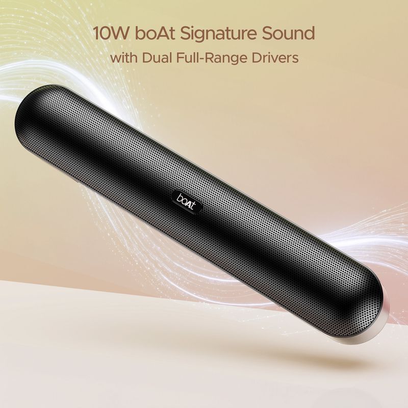 Boat aavante bar 480/490, free music on jiosaavn, 7h battery, dual full range drivers 10 w bluetooth speaker - M Y V E L O R A