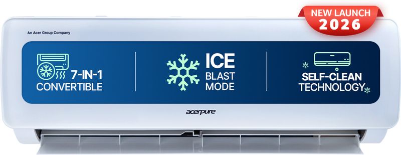 Acerpure 2026 model 1.5 ton 3 star split inverter chill neo energy efficient 7-in-1 convertible cools at 58�c ice blast 4 ways swing self cleaning technology ac - M Y V E L O R A