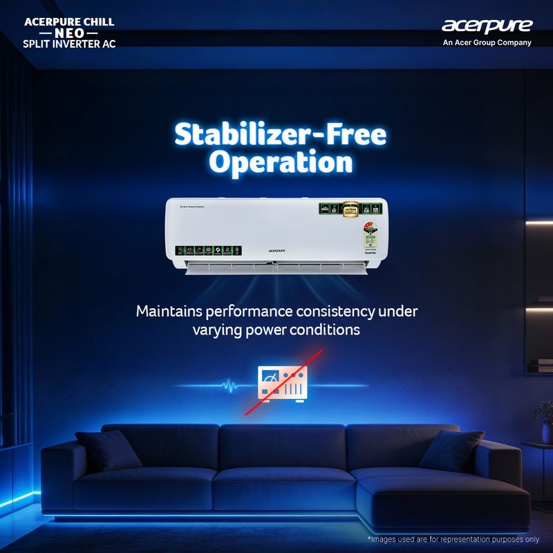 Acerpure 2026 model 1.5 ton 3 star split inverter chill neo energy efficient 7-in-1 convertible cools at 58�c ice blast 4 ways swing self cleaning technology ac - M Y V E L O R A