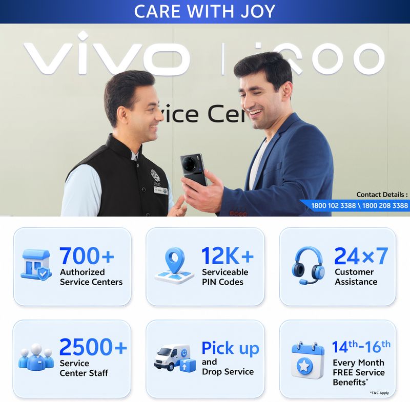 Vivo t5 pro 5g (glacier blue, 256 gb) - M Y V E L O R A