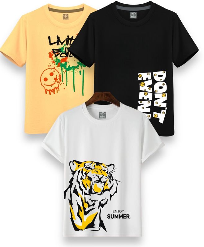Ni fashion boys & girls printed cotton blend t shirt - M Y V E L O R A