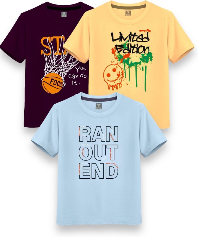 Ni fashion boys & girls printed cotton blend t shirt - M Y V E L O R A