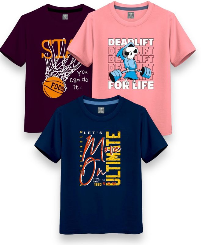 Ni fashion boys & girls printed cotton blend t shirt - M Y V E L O R A
