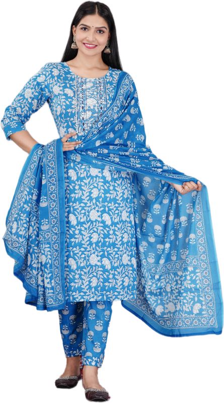 Thummar house women kurta, churidar & dupatta set - M Y V E L O R A