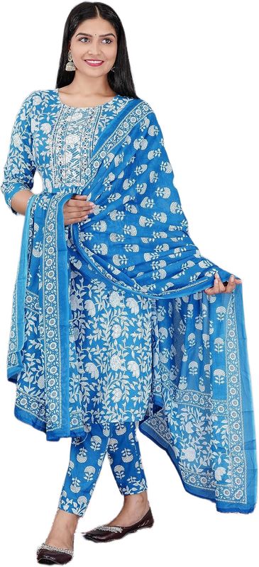 Thummar house women kurta, churidar & dupatta set - M Y V E L O R A