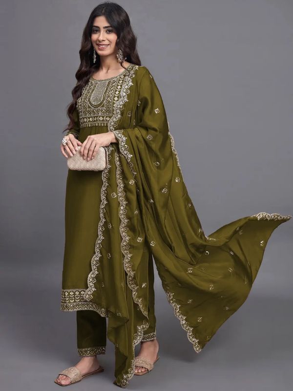 Aai mogal women kurta, churidar & dupatta set - M Y V E L O R A