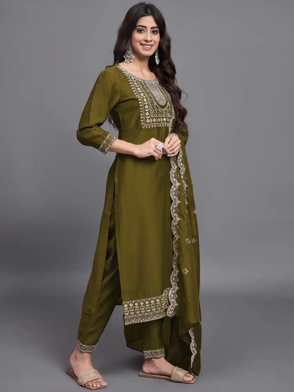 Aai mogal women kurta, churidar & dupatta set - M Y V E L O R A